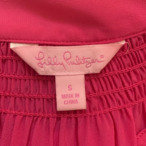 Lilly Pulitzer Pink Silk Top I Small - Picture 6 of 8